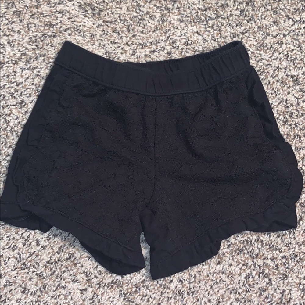 Black lace front shorts
